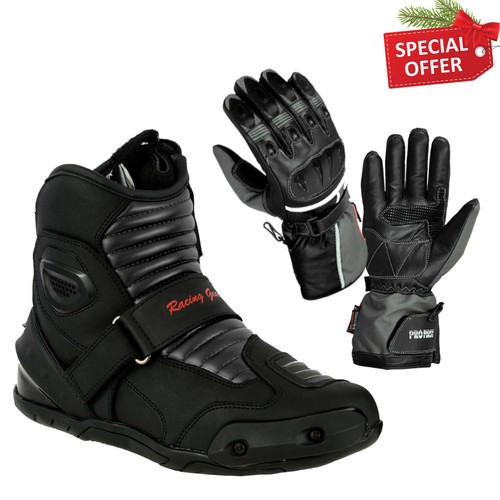 Men motorcycle leather - leather, boots