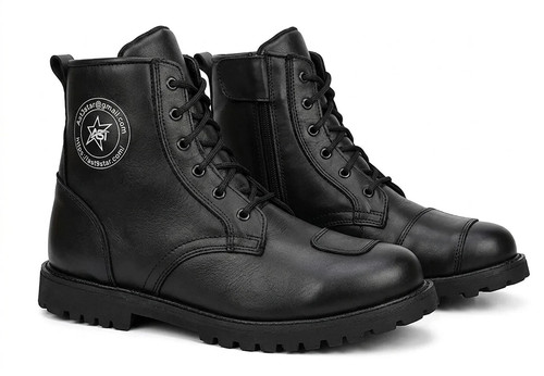 Mens leather sneaker motorbike - leather,